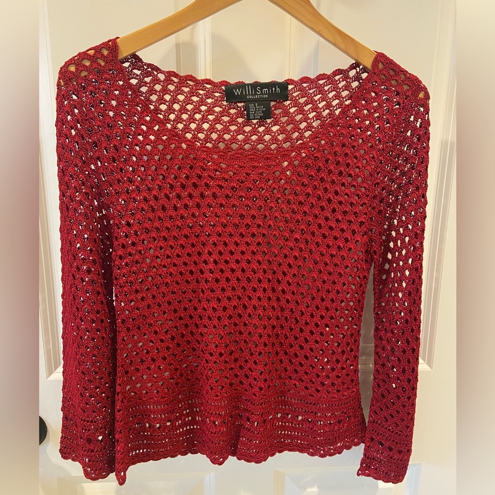 Women’s Willi Smith Crotchet Sweater/Top Size Small (EUC)